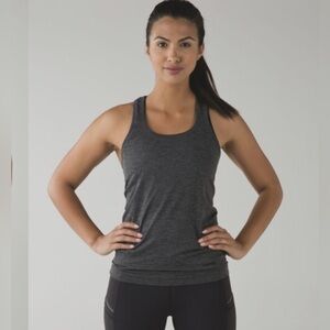 Lululemon Tank Top Heathered Charcoal Grey Racerback Size 4